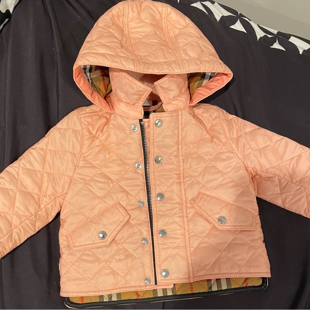 Burberry pink baby pink nova jacket 6-9 months